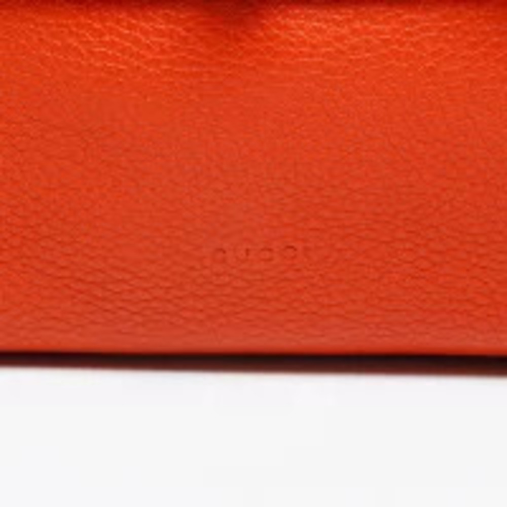 Gucci Leather Bamboo Daily Shoulder Bag Orange - Picture 9 of 13